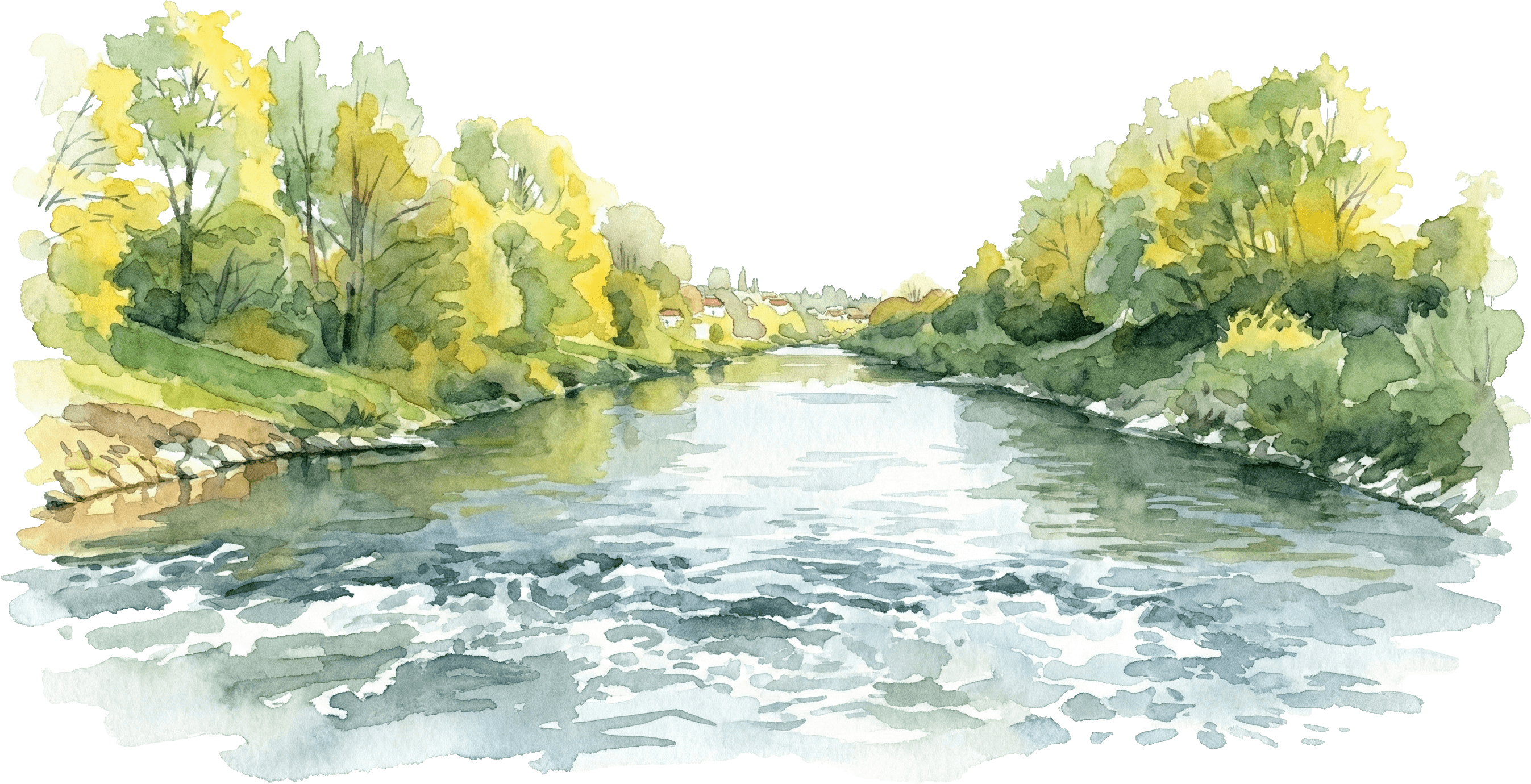 Flusslandschaft Illustration